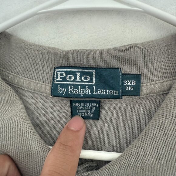 Polo Ralph Lauren Polo Shirt Mens 3XB Big Gray Knit Pony Preppy - Picture 3 of 7